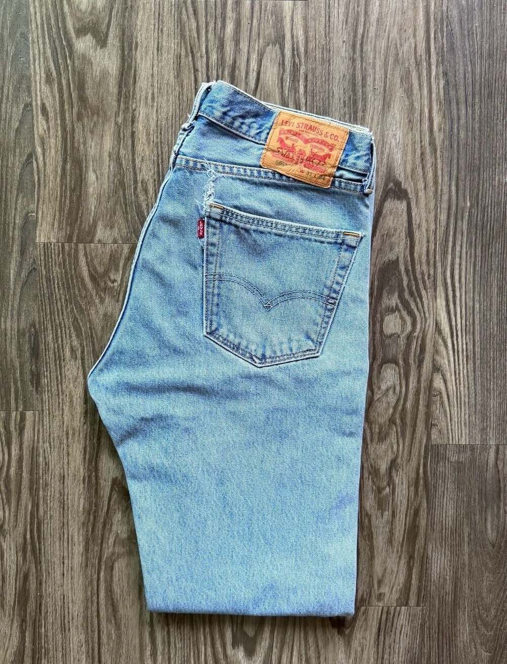 Vintage Levi's 505 Regular Fit Straight Leg Jeans, Light Wash, Men's Size 33x34